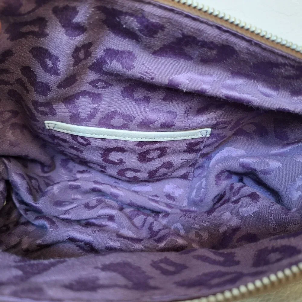 Guess Y2K Leather Chain Hobo Slouchy Shoulder Bag Studded Ruched Metal Bold Edgy - Picture 9 of 16